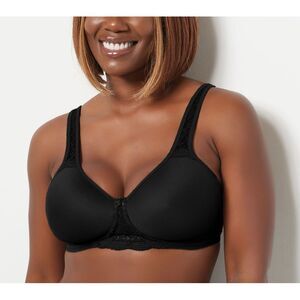 Breezies Women's Bra Sz 36C Natural Curves Full Coverage Contour Black A451476